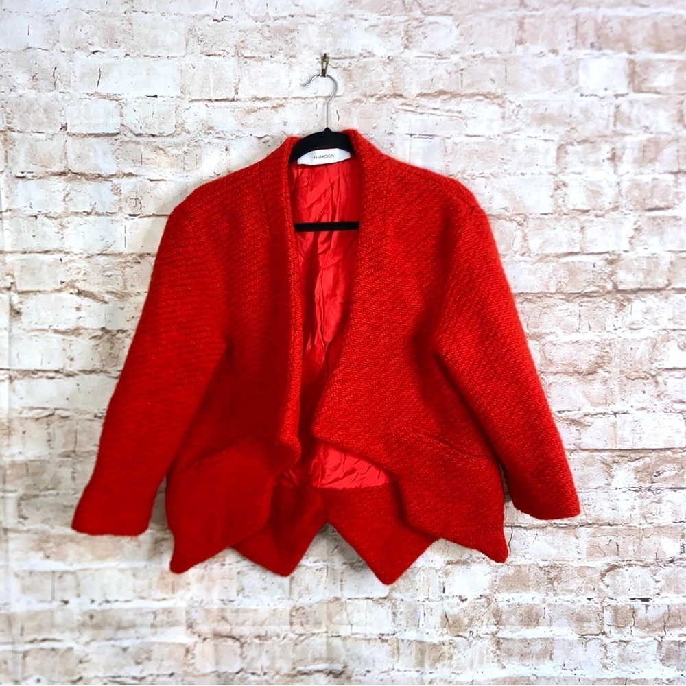 Thakoon Red Open Front Blazer Size 6